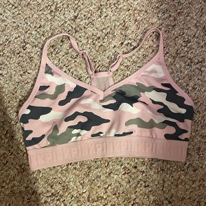 Pink sports bra